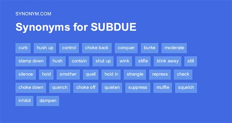 subdued synonym|antonyms for the word subdue.